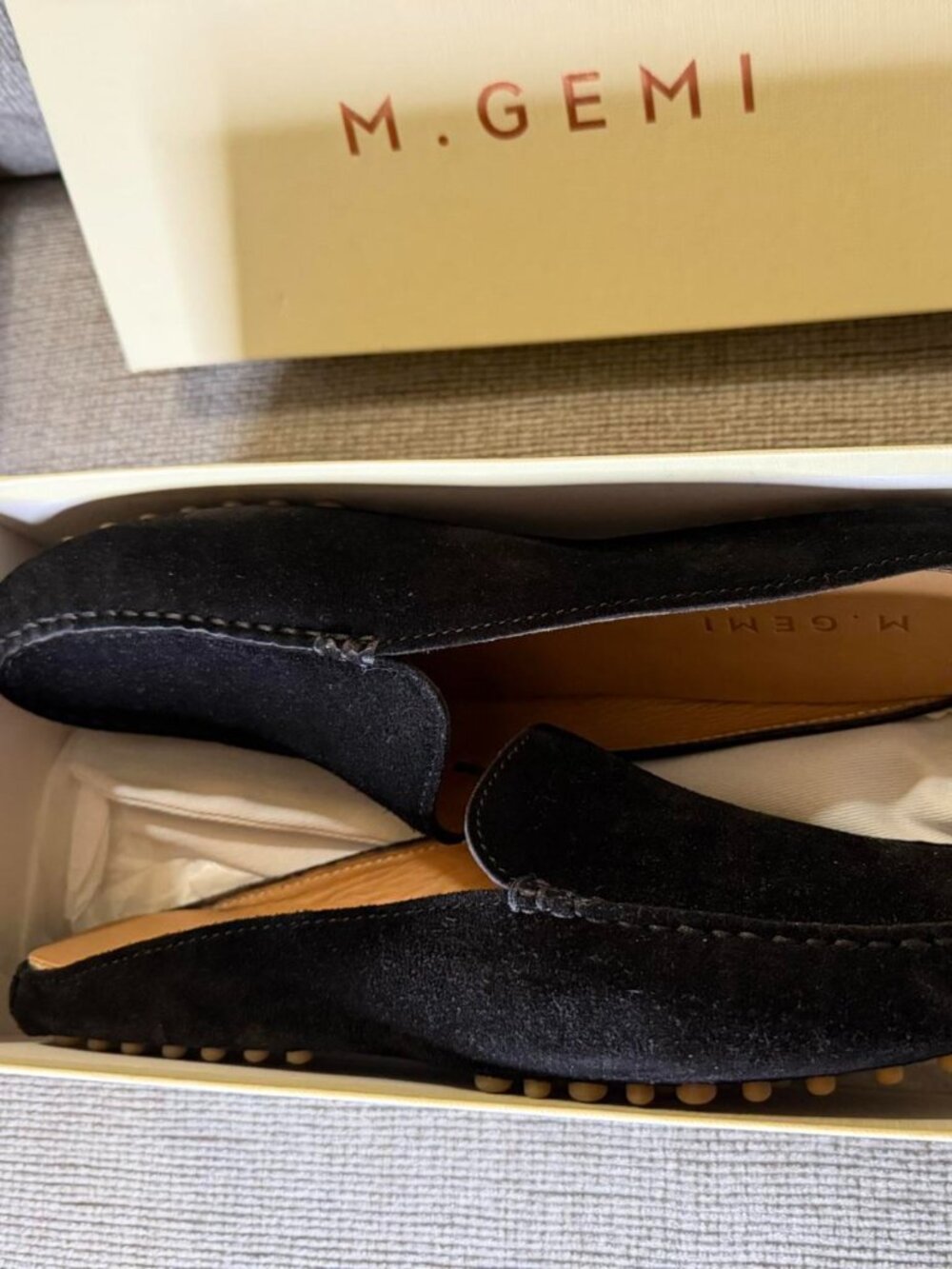 M.Gemi Felize Black Suede Mule Loafers NWT Women's Size 39